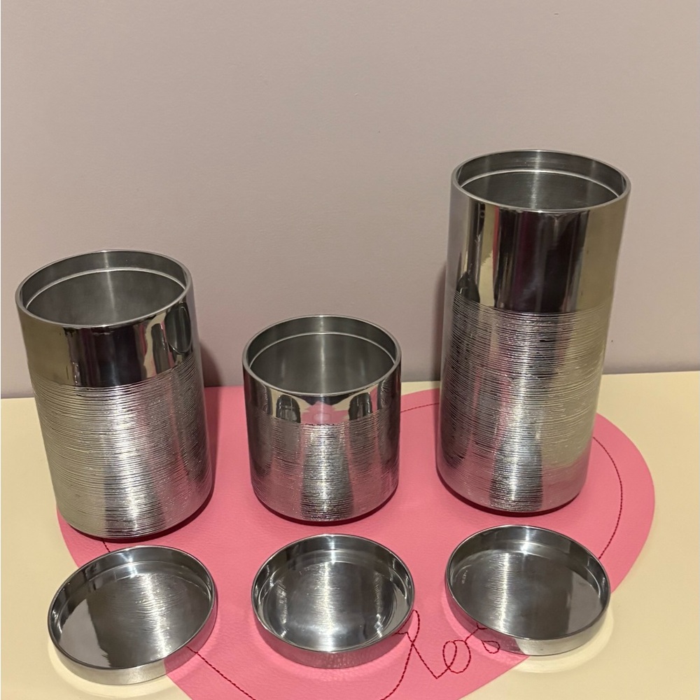 Vera Wang Silver Textured Candle Holder Set - Picture 8 of 8